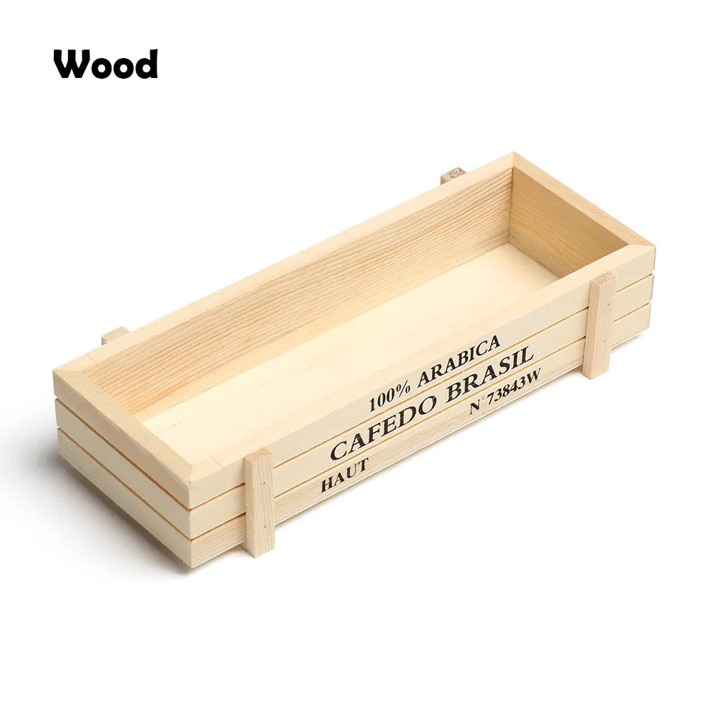 Natural Wooden Flowerpot Garden Decor