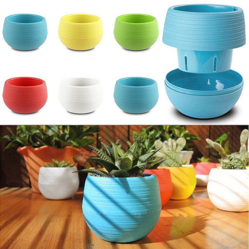 2 Layer Drain Hole Succulent Pot Mini Flower