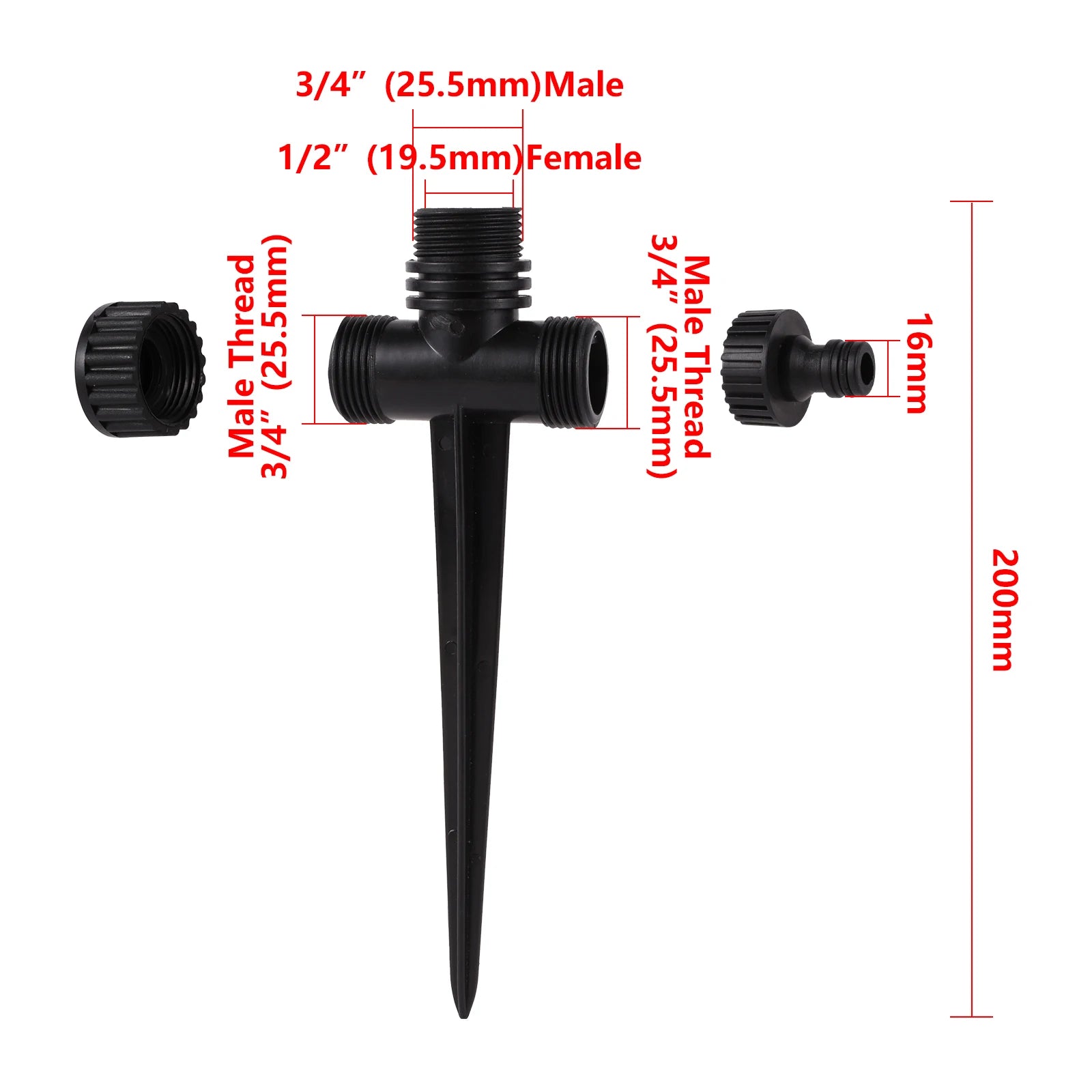 1/2 Inch Threaded Extension Pole Sprinkler Holder Lawn Sprinkler