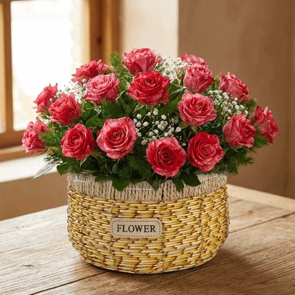Plant Display Rustic Woven Flower