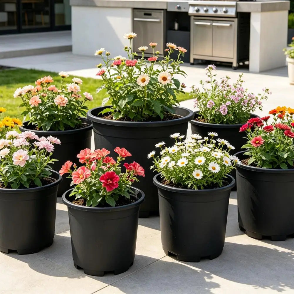Indoor Plant Pot Black Plastic Flowerpo