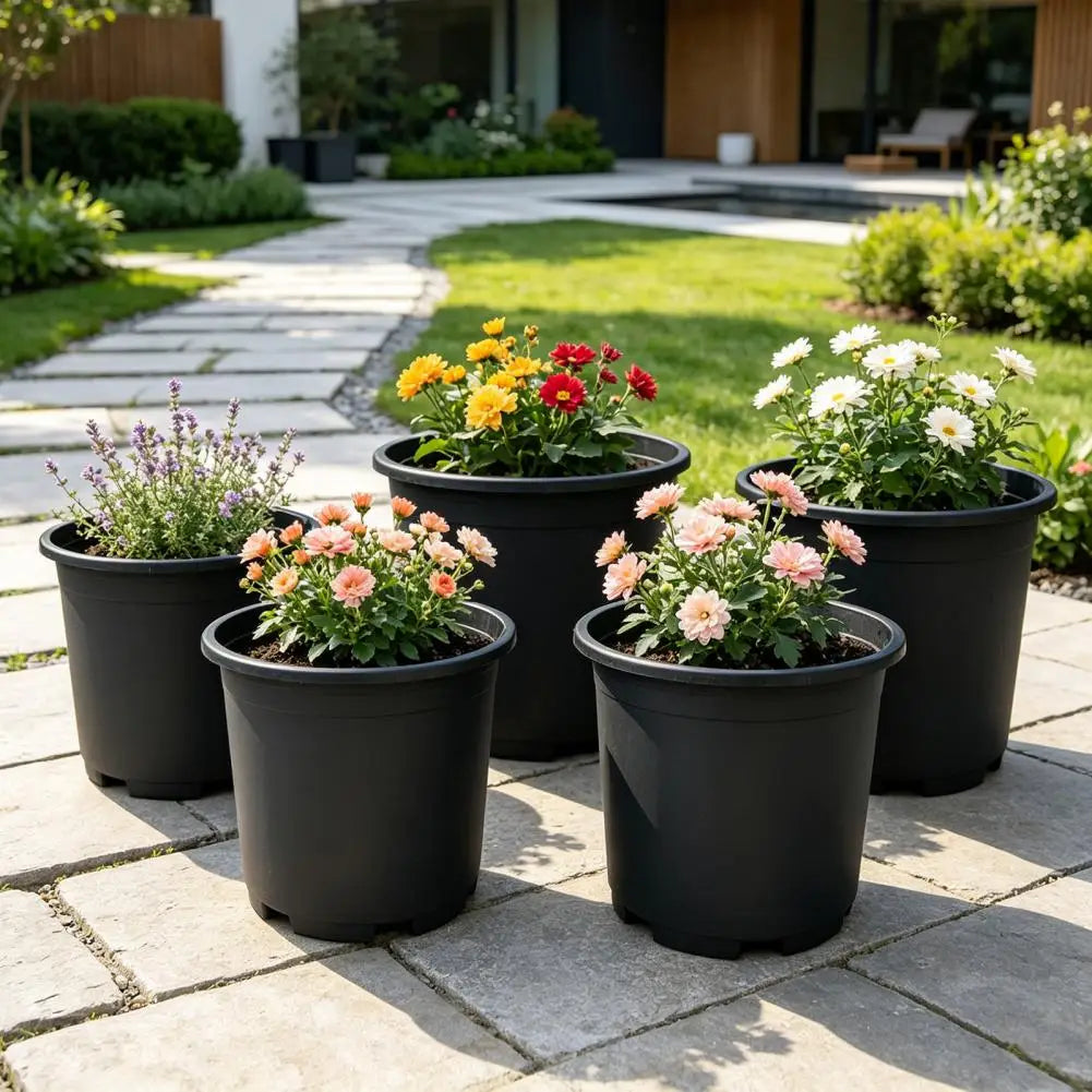 Indoor Plant Pot Black Plastic Flowerpo