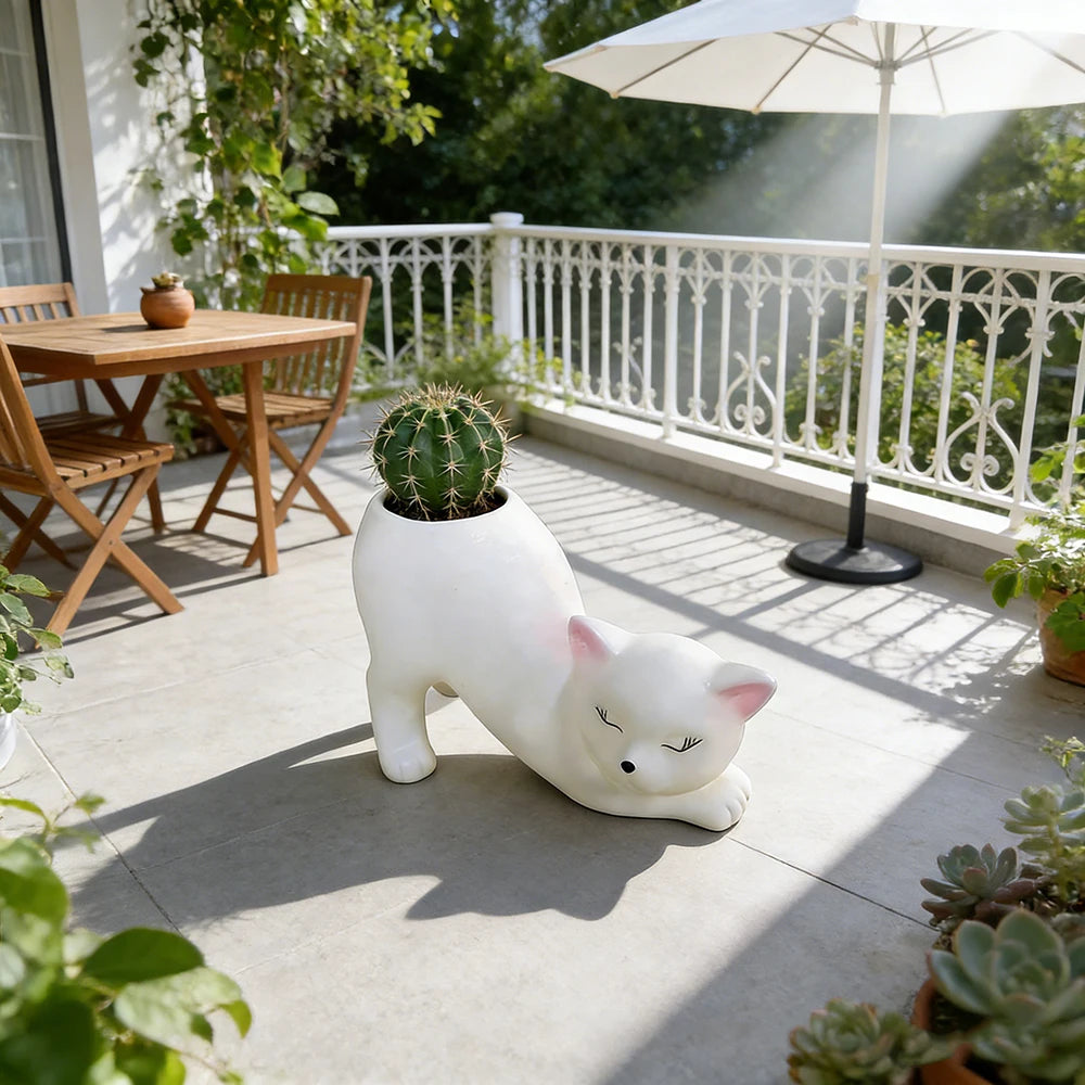 Cartoon Cute Cat Tail Flower Pot