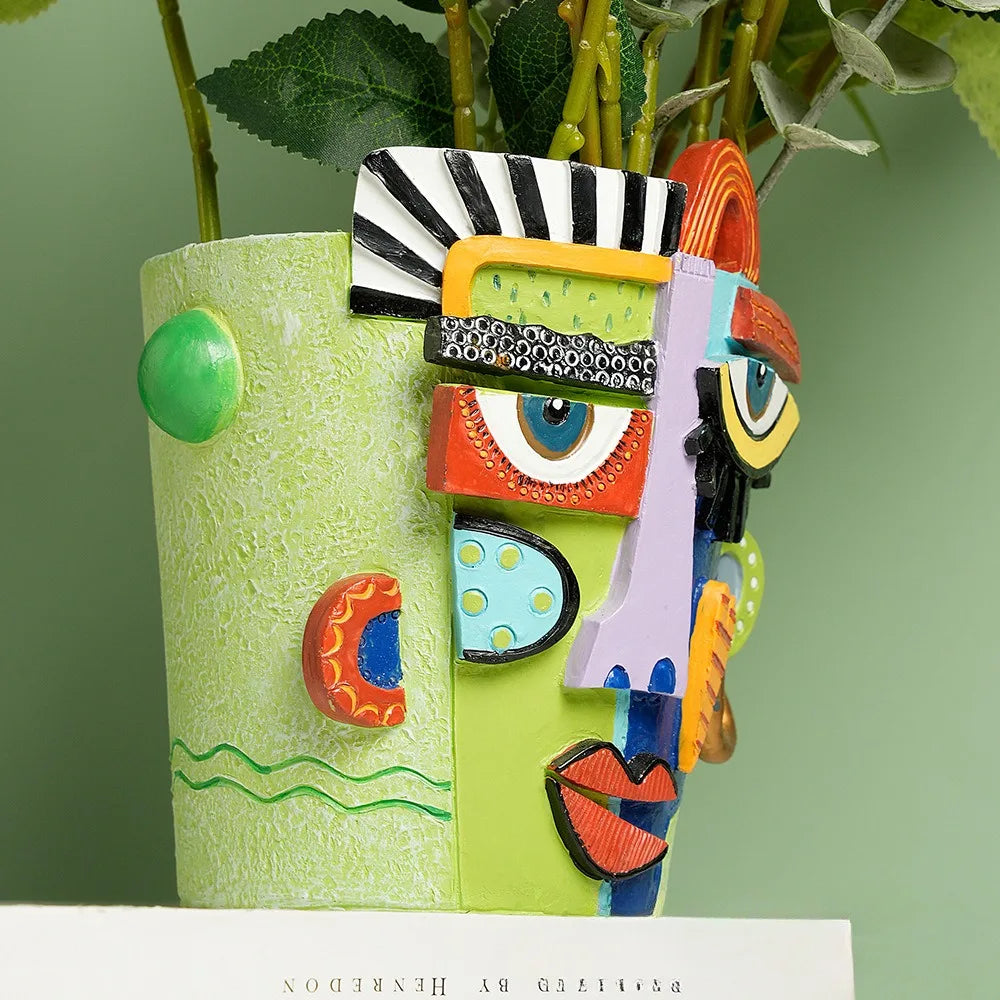 Abstract Face Flower Pot
