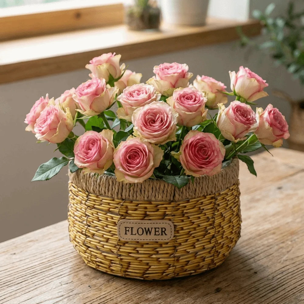 Plant Display Rustic Woven Flower
