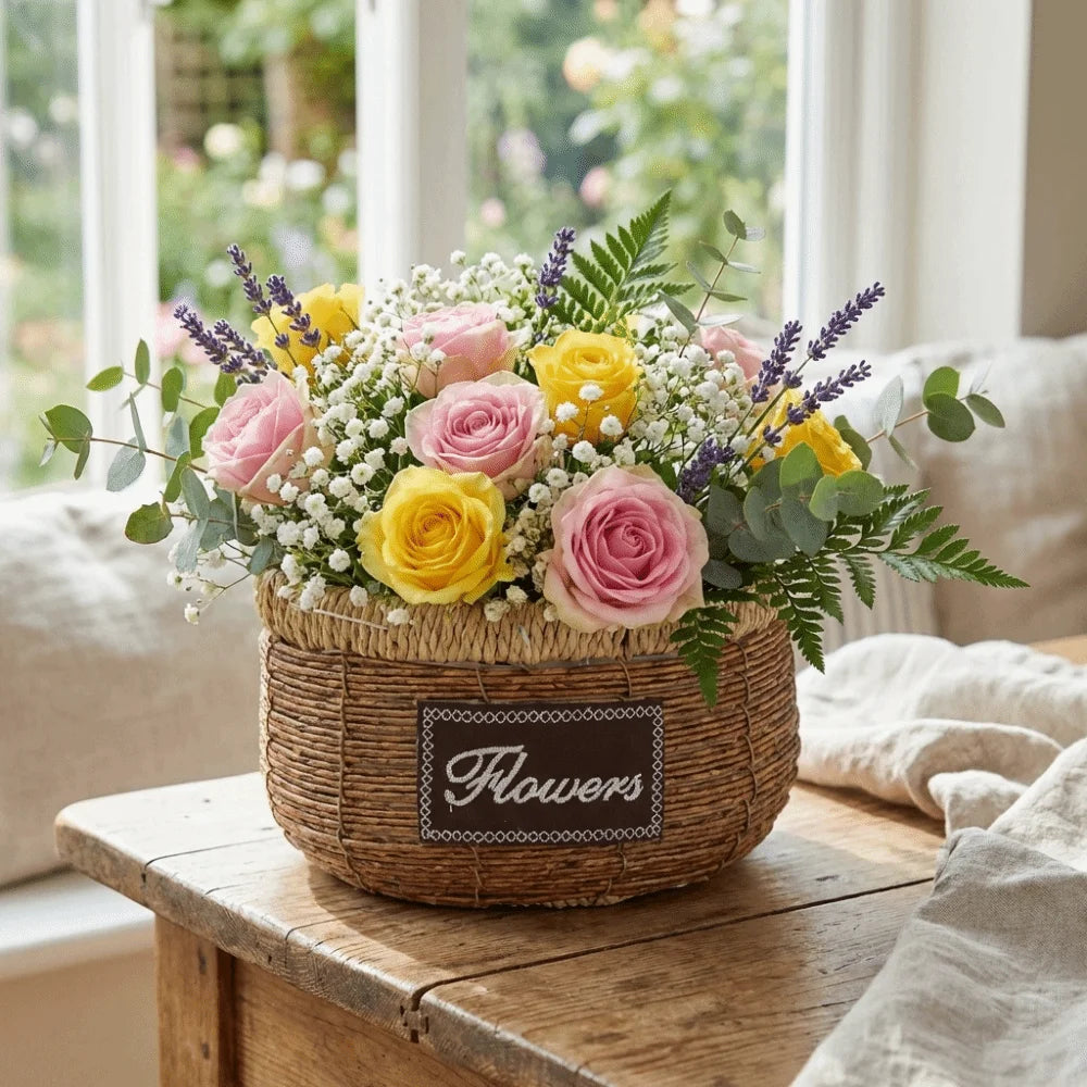 Plant Display Rustic Woven Flower