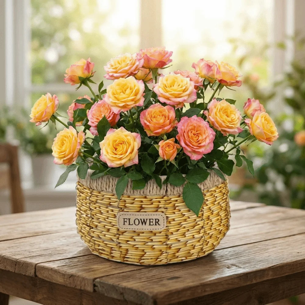 Plant Display Rustic Woven Flower