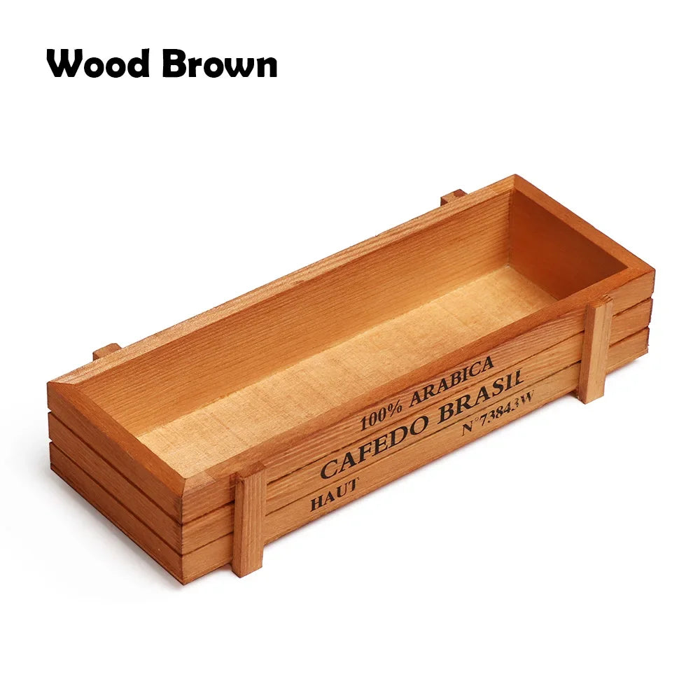 Natural Wooden Flowerpot Garden Decor