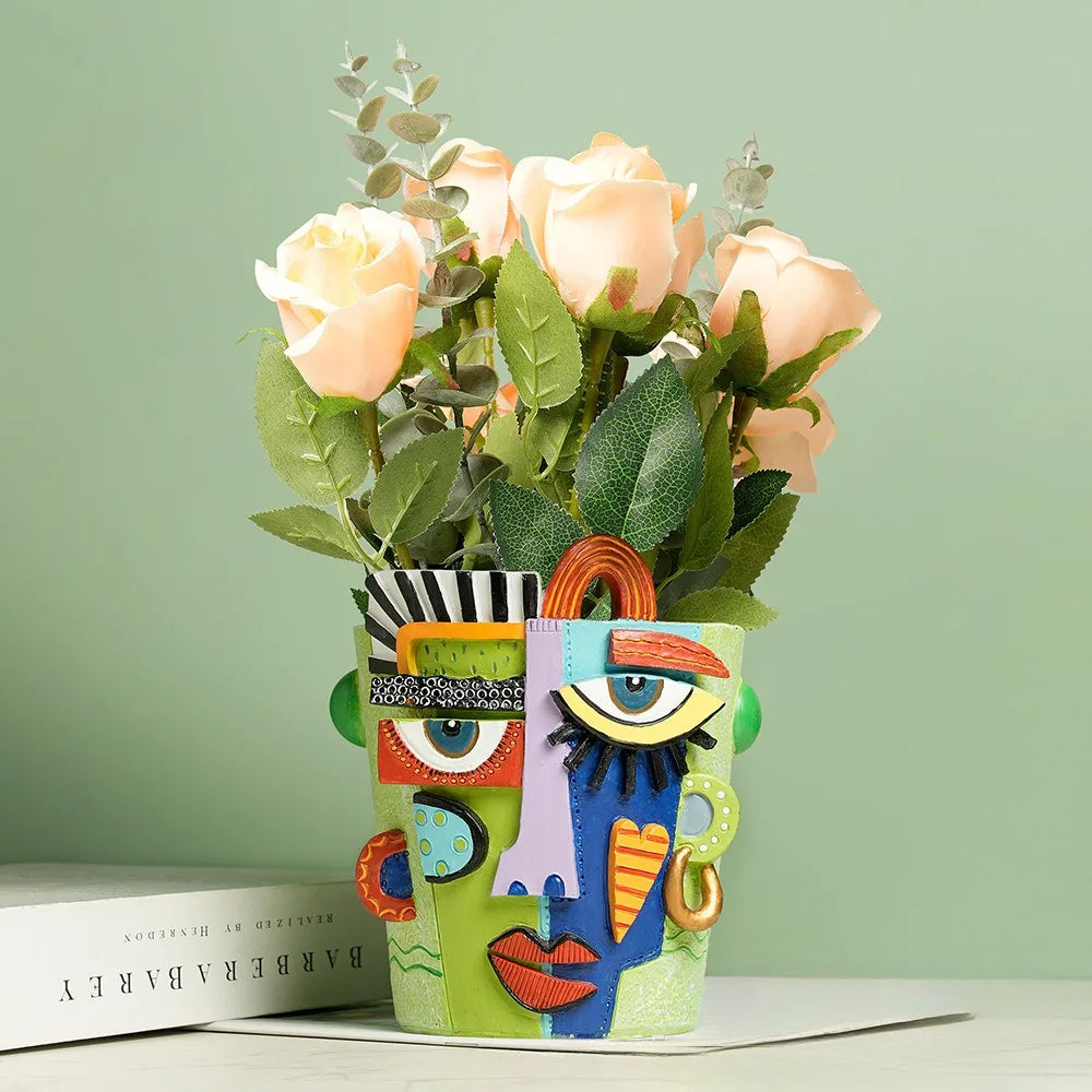 Abstract Face Flower Pot