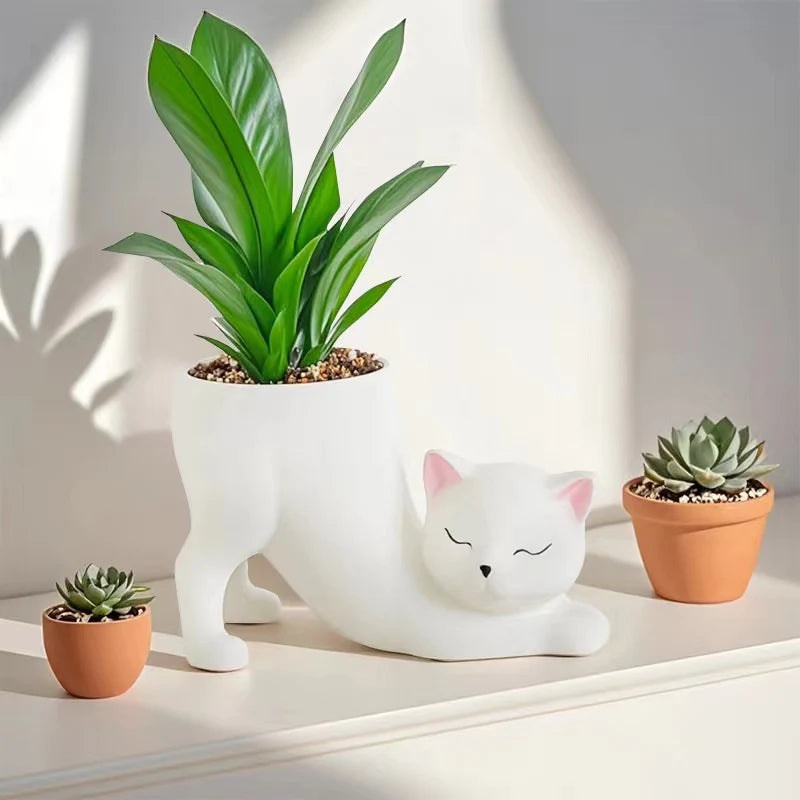 Cartoon Cute Cat Tail Flower Pot