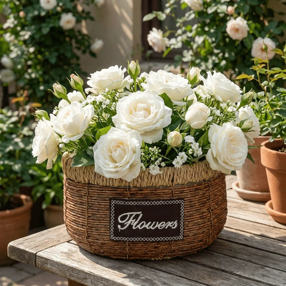Plant Display Rustic Woven Flower