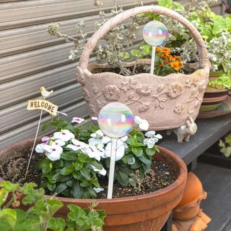 1/2PCS Glass Straw Plant Water Feeder