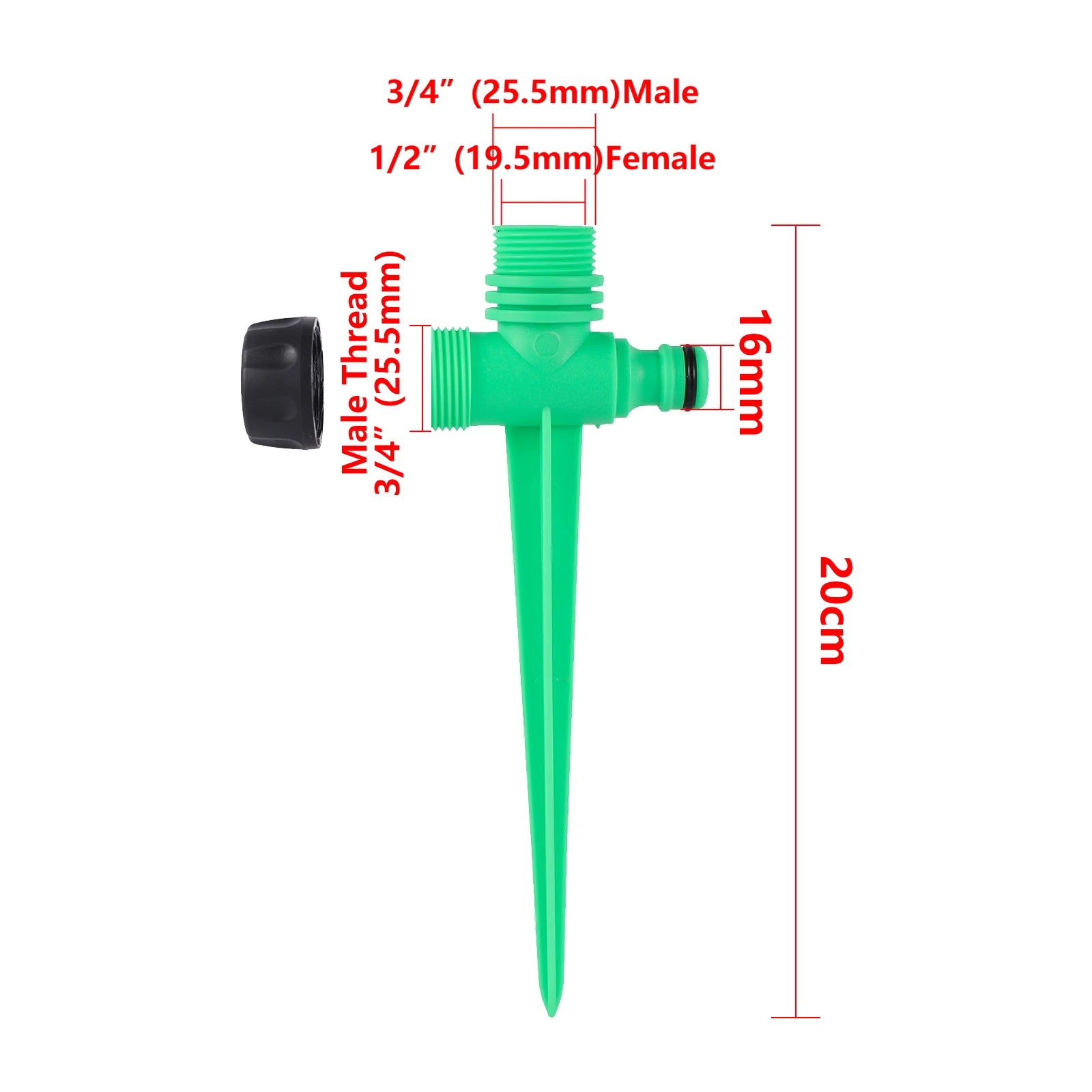 1/2 Inch Threaded Extension Pole Sprinkler Holder Lawn Sprinkler