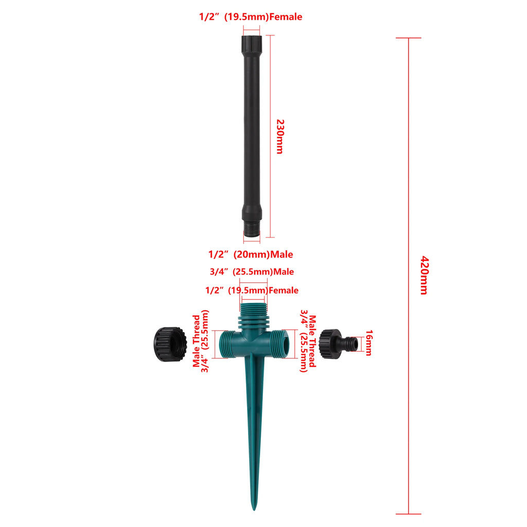 1/2 Inch Threaded Extension Pole Sprinkler Holder Lawn Sprinkler