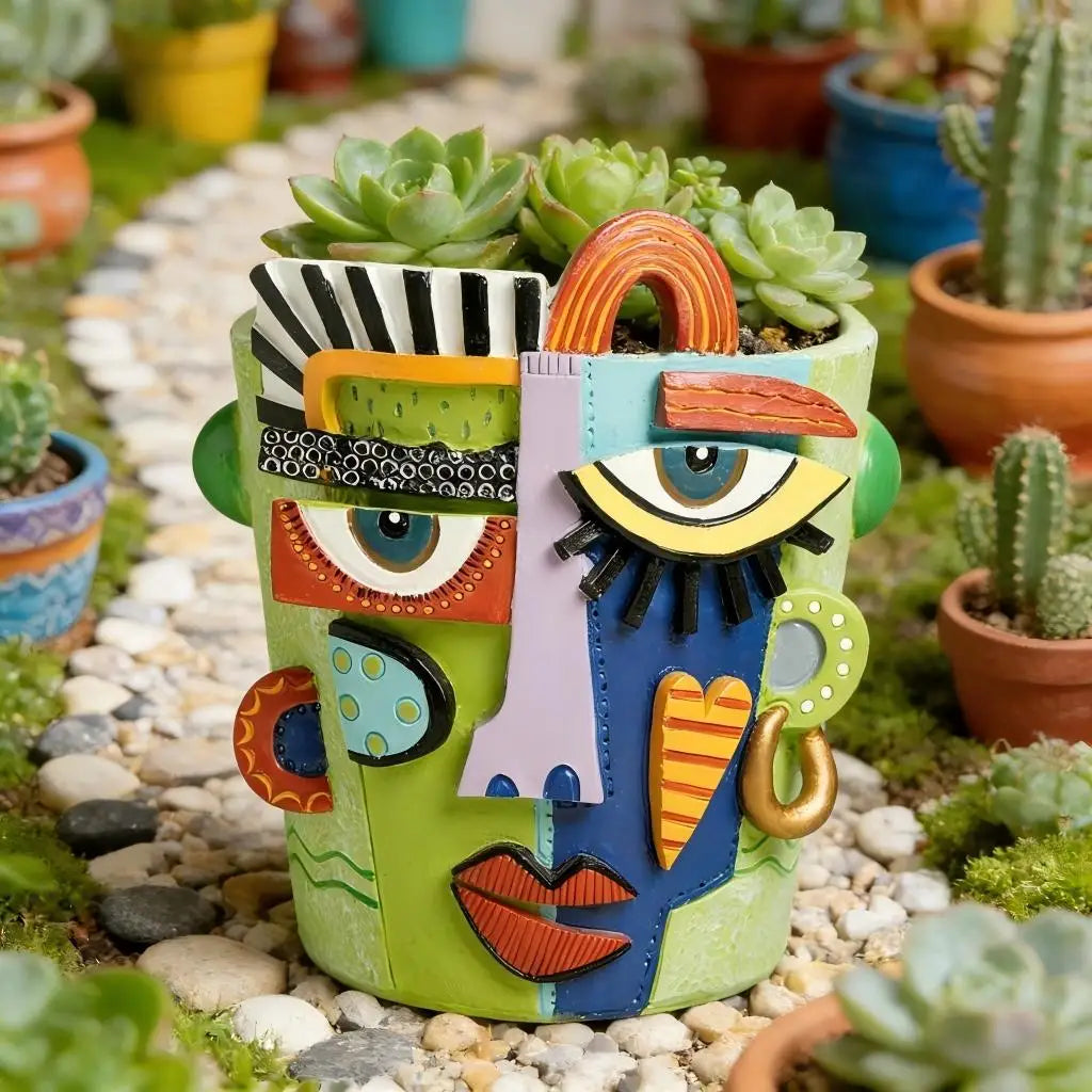 Abstract Face Flower Pot