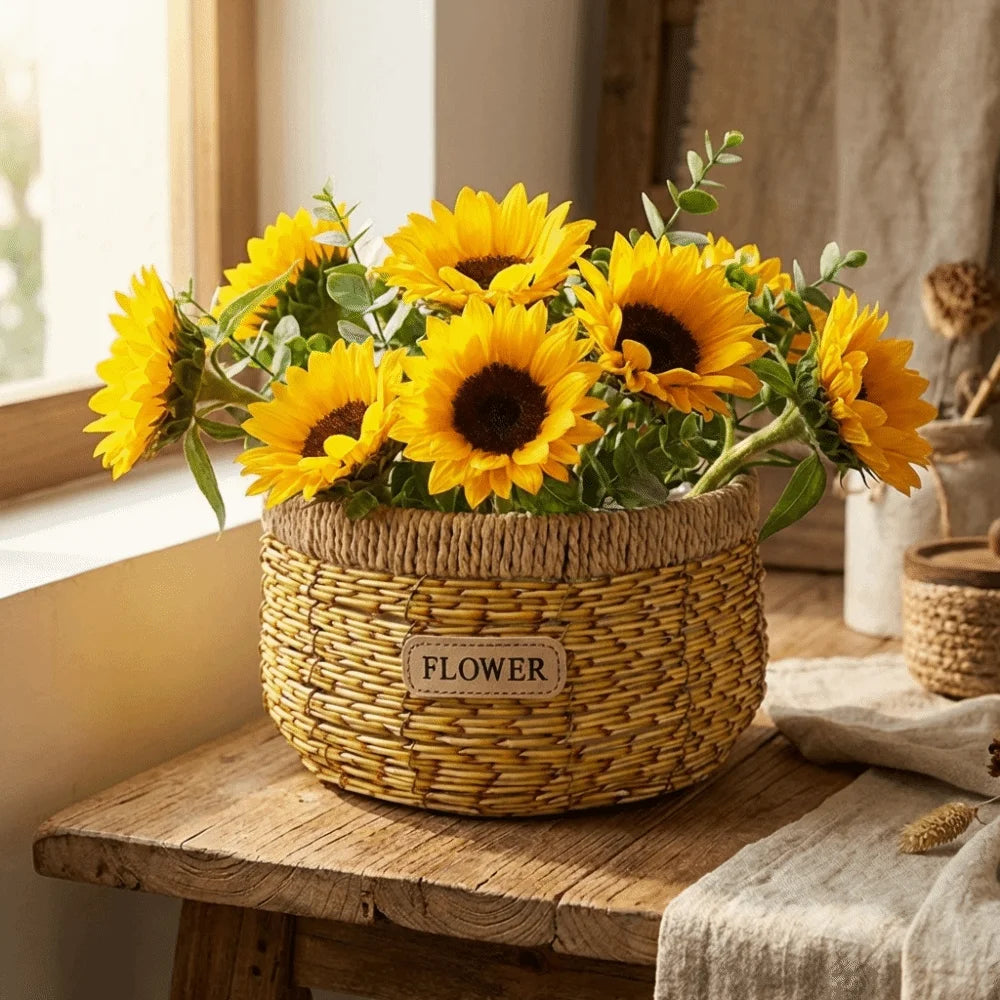 Plant Display Rustic Woven Flower