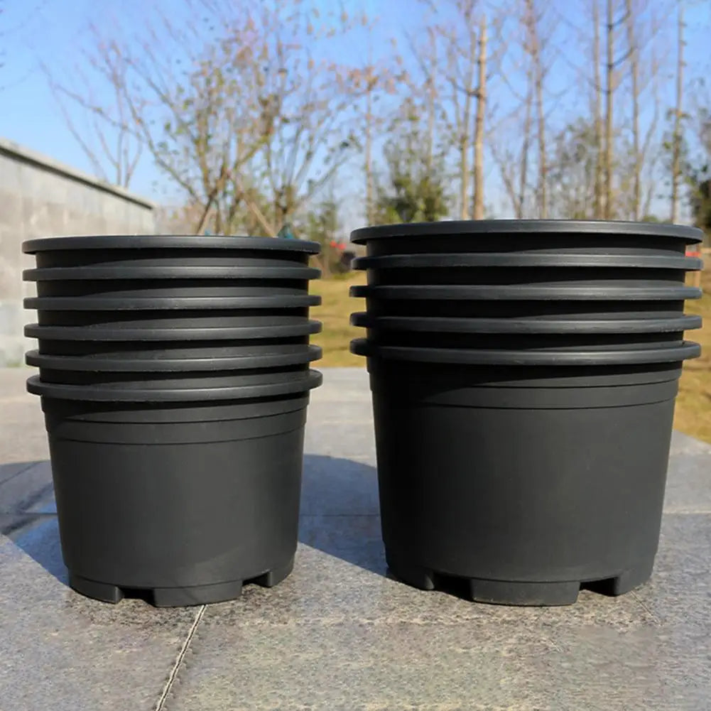 Indoor Plant Pot Black Plastic Flowerpo