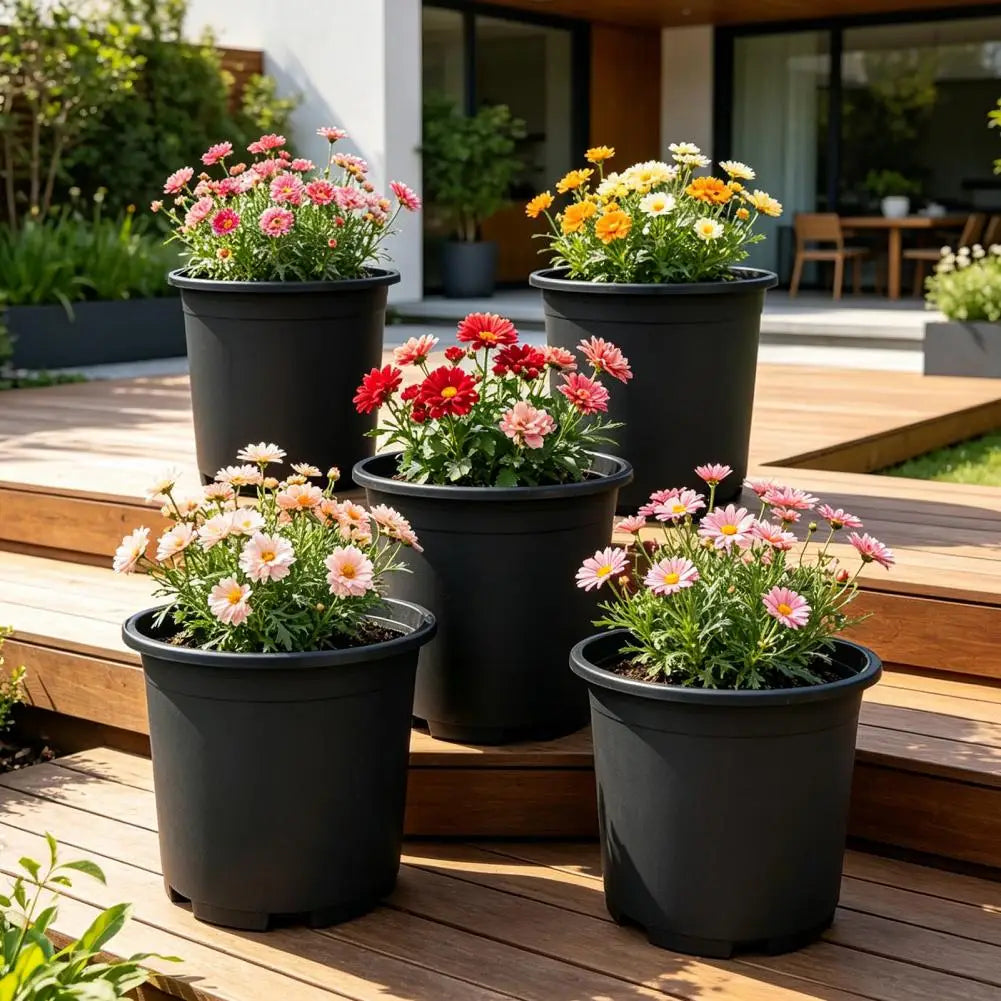 Indoor Plant Pot Black Plastic Flowerpo