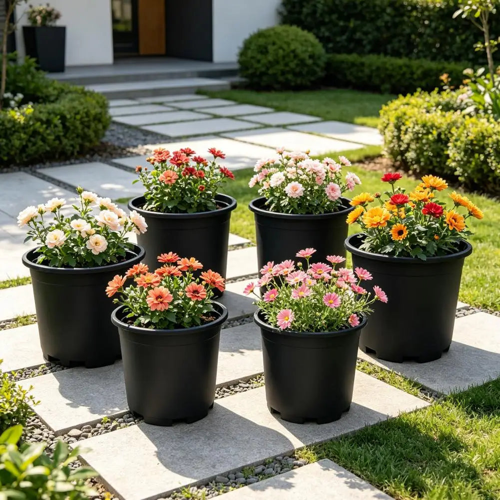 Indoor Plant Pot Black Plastic Flowerpo