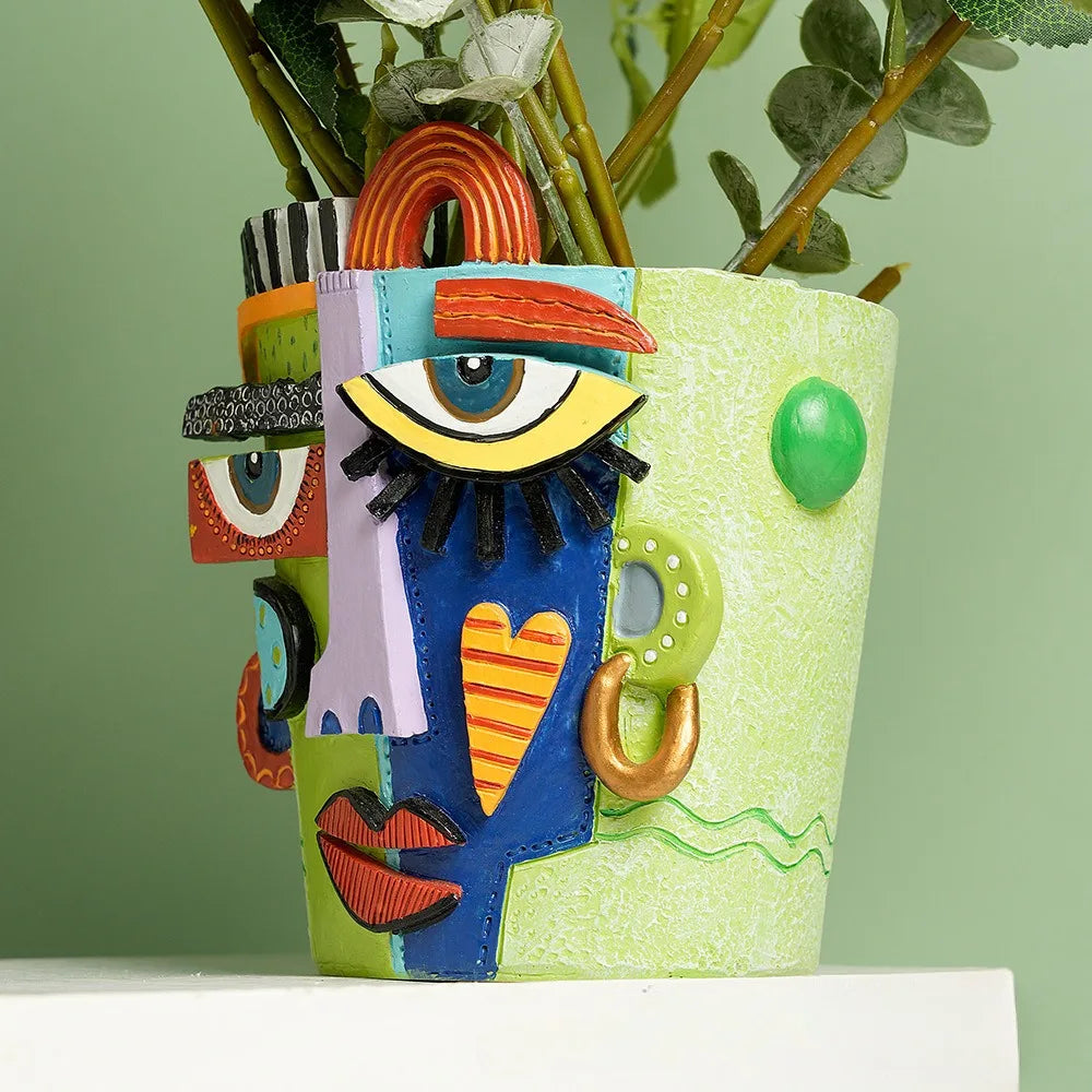 Abstract Face Flower Pot