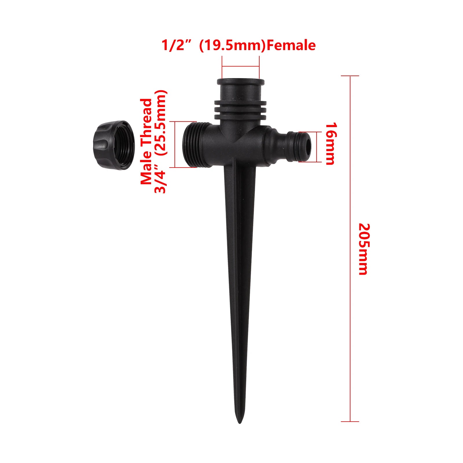 1/2 Inch Threaded Extension Pole Sprinkler Holder Lawn Sprinkler