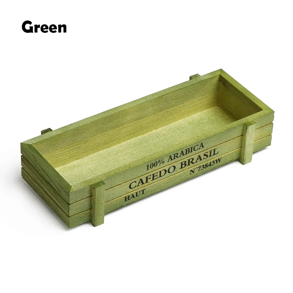 Natural Wooden Flowerpot Garden Decor