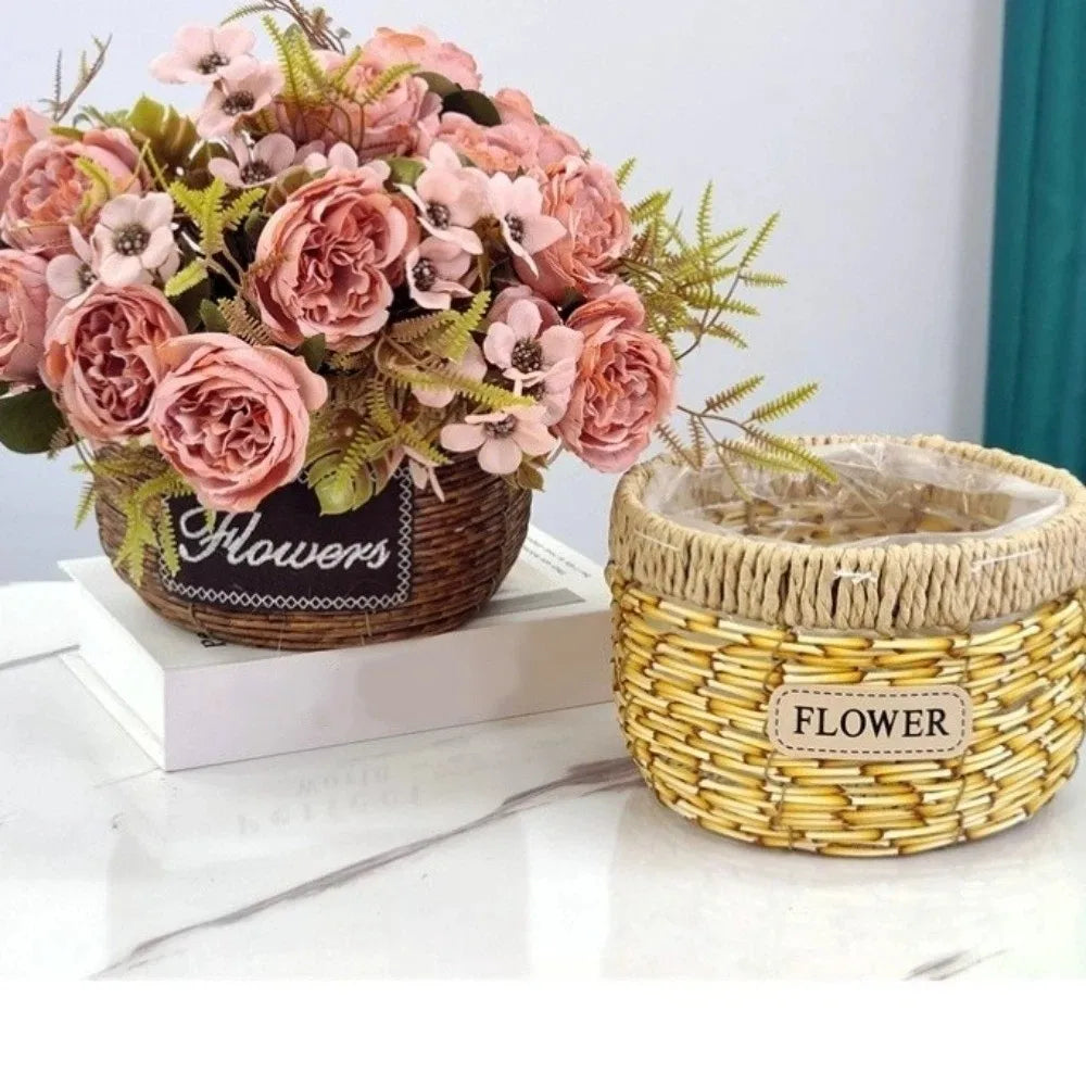 Plant Display Rustic Woven Flower