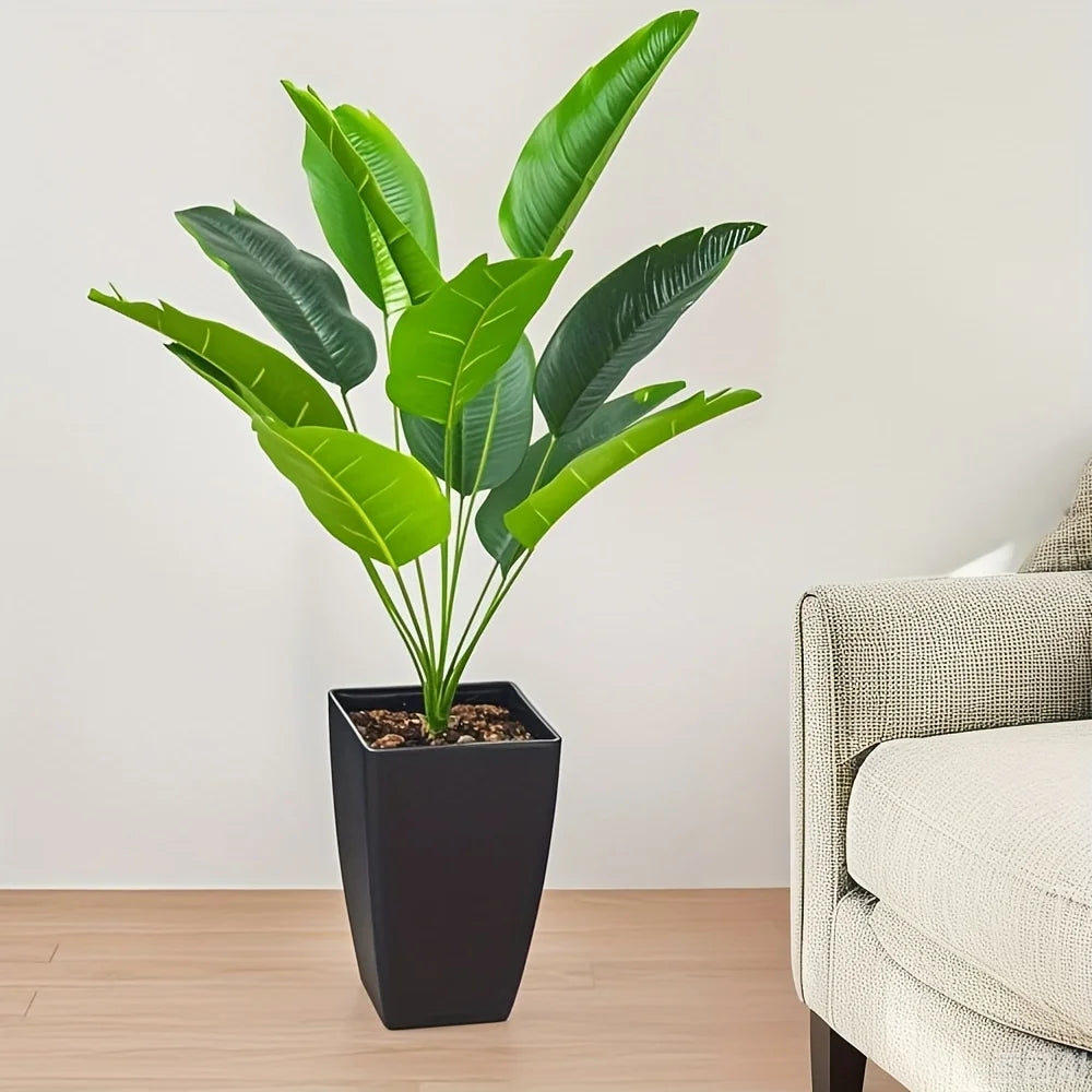 Modern Black Plastic Flower Pot