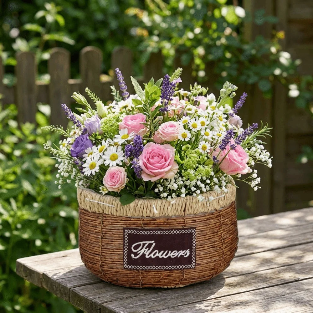 Plant Display Rustic Woven Flower