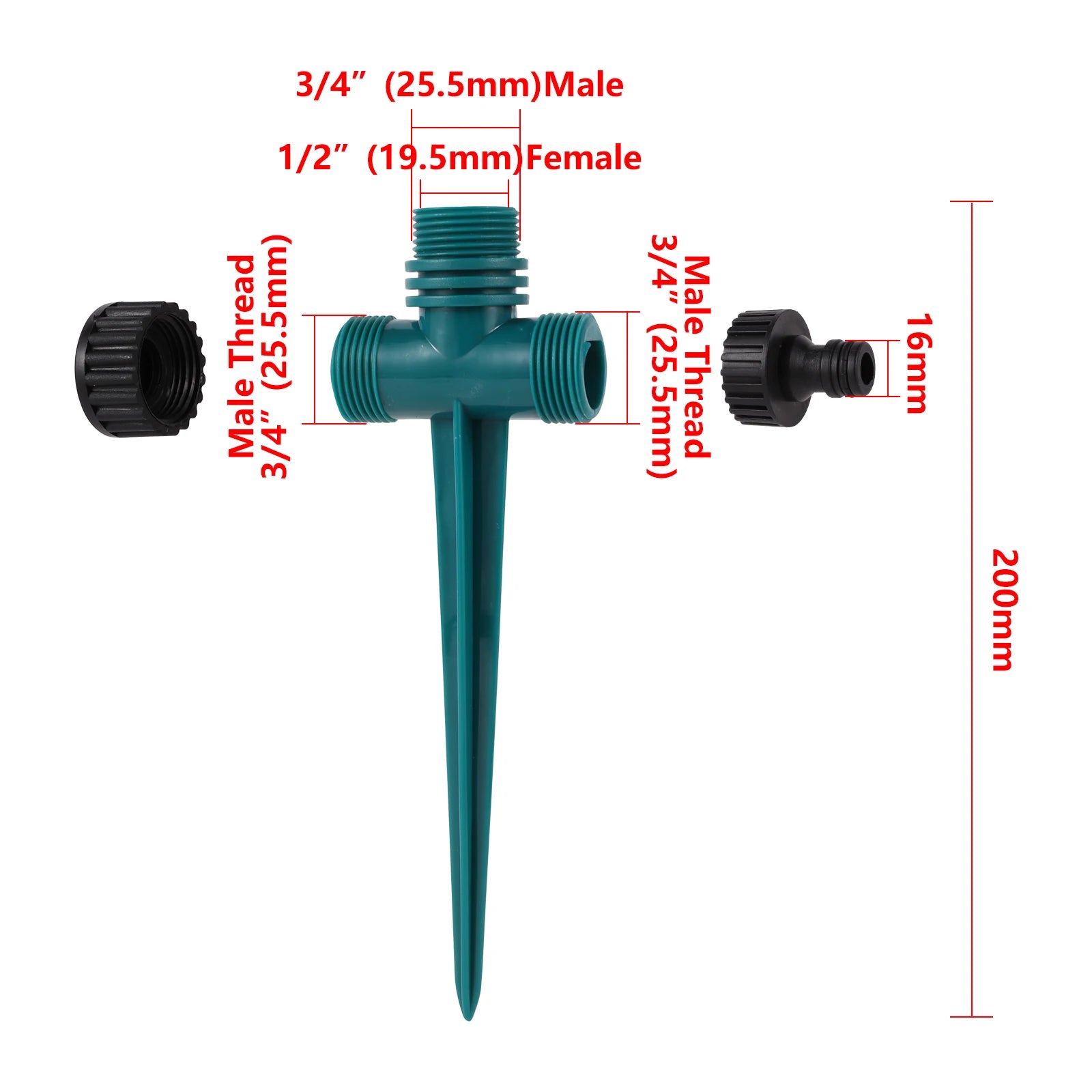 1/2 Inch Threaded Extension Pole Sprinkler Holder Lawn Sprinkler